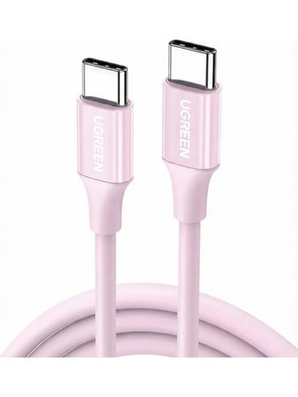 UGREEN USB-C 60W 3A QC PD Hızlı Şarj Kablosu, 1 Metre, Pembe, 65124