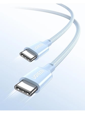 UGREEN USB-C 100W 5A QC PD Örgülü Hızlı Şarj Kablosu, 1 Metre, Mavi, 65253
