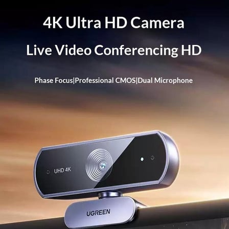 UGREEN 65381 CM831 4K 30Hz Ultra HD Type-C Adaptörlü Mikrofonlu USB Webcam Kamera