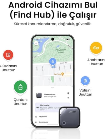 UGREEN FineTrack G Smart Finder Bluetooth5.4 Apple Sertifikalı Akıllı Takip Cihazı, 65543