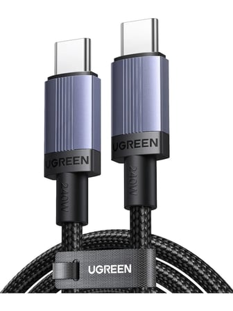 UGREEN USB-C 240W PD Hızlı Şarj Kablosu, 1 Metre, Siyah, 65907