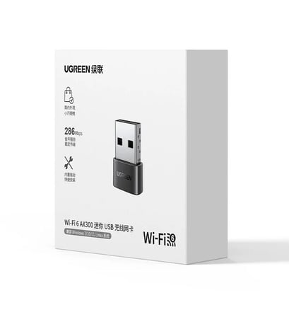 Ugreen 75511 CM860 286Mbps 2.4GHz Wi-Fi 6 AX300 Mini USB Kablosuz Ağ Adaptör
