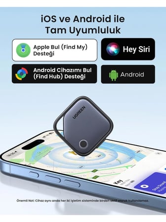 UGREEN Finder Duo Bluetooth 5.4 AkıllıTakip Cihazı 4’lü Set, Apple iOS ve Android Uyumlu, 75646P