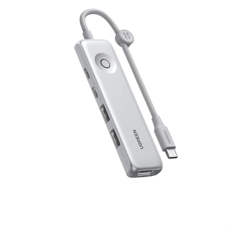 Ugreen 95189 U601 5 in 1 USB-C to 2xUSB-A 2.0 Çoklayıcı 1x4K/60Hz HDMI 1xUSB-C PD 100W Şarj Desteği Çok Fonksiyonlu Bağlantı İstasyonu