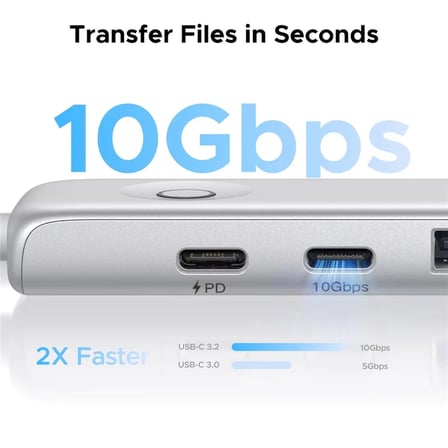 Ugreen 95189 U601 5 in 1 USB-C to 2xUSB-A 2.0 Çoklayıcı 1x4K/60Hz HDMI 1xUSB-C PD 100W Şarj Desteği Çok Fonksiyonlu Bağlantı İstasyonu