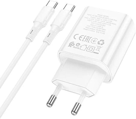 Coverzone Type-C 20 Watt Hızlı Şarj Aleti Beyaz