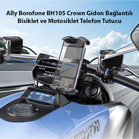 Ally Borofone BH105 Crown Gidon Bağlantılı Bisiklet ve Motosiklet Telefon Tutucu