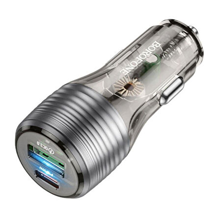 Araç Çakmaklık şarjı Hızlı Şarj PD30W+QC3.0 Dual Port Car Charger 1x Type-C  1x USB