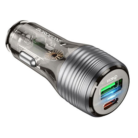 Araç Çakmaklık şarjı Hızlı Şarj PD30W+QC3.0 Dual Port Car Charger 1x Type-C  1x USB