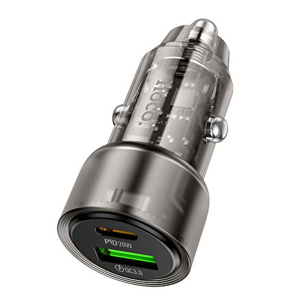 Hoco Z52 38W PD Type-C ve USB Çıkışlı Araç Şarjı - Siyah