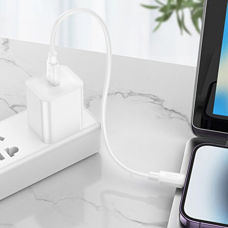 HOCO X96 Hyper Type-C To iPhone Lightning Hızlı Şarj Ve Data Kablosu 0,25cm (Beyaz)