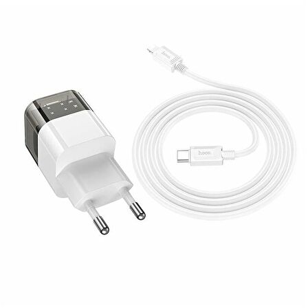 HOCO C131A Platinum PD30W+QC3.0 Girişli Hızlı Şarj Başlığı Ve Type-C To iPhone Lightning Kablo