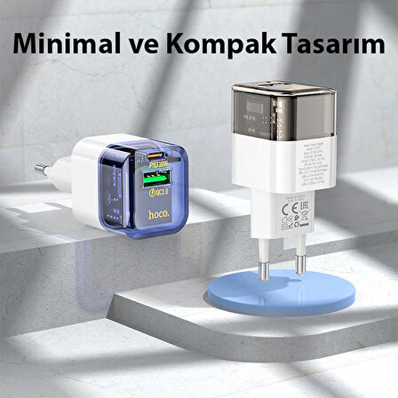 HOCO C131A Platinum PD30W+QC3.0 Girişli Hızlı Şarj Başlığı Ve Type-C To Type-C Kablo