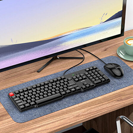 GM16 Kablolu Klavye ve Mouse Set Türkçe Siyah