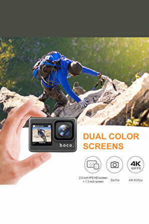 DV101 Hoco Aksiyon Kamerası Mikrofonlu Su Geçirmez 4K 60 Fps HD