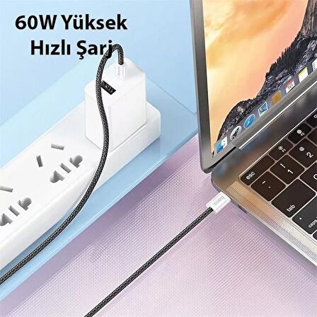 Hoco X104 60W Type-C to Type-C Hızlı Data ve Şarj Kablosu 2m Siyah