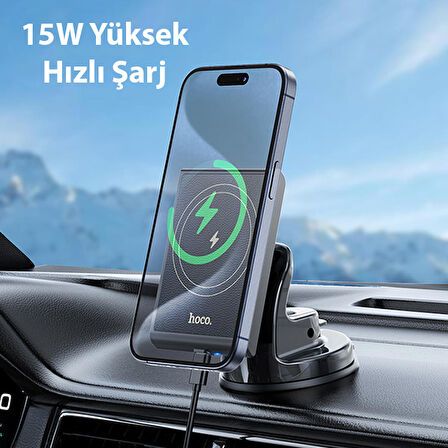 Hoco HW20 Torpido Üstü Wireless Kablosuz Hızlı Şarj Araç Telefon Tutucu