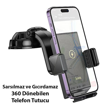 Hoco HW22 Torpido Üstü Wireless Kablosuz Şarj Araç Telefon Tutucu