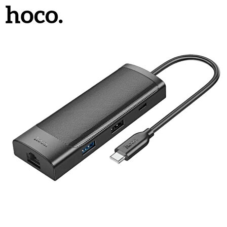 Hoco HB44 Type-C to HDMI + RJ45 + 100Mbps + SD-TF + USB3.0 + USB2.0 PD + 4K 30Hz Hub