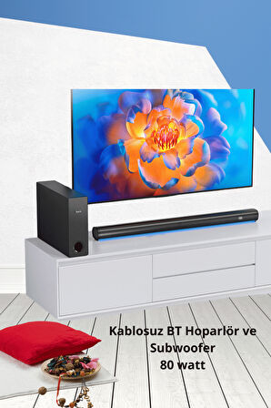 HS1 Prestige Ev Sineması Kablosuz BT Hoparlör ve Subwoofer, BT v5.0, BT, AUX, USB Disk