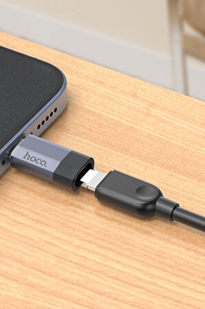 UA29 Tak Çalıştır Type-C to Alüminyum Örgülü Kablolu Lightning Dönüştürücü