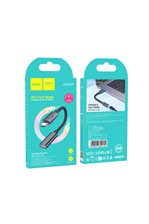 UA29A 15cm Tak Çalıştır Type-C to Alüminyum Örgülü Kablolu Lightning Dönüştürücü