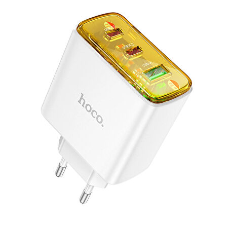 Hoco CS44A Akıllı PD65W + Qc3.0 Gan Usb-C + Usb-A Hızlı Şarj Adaptörü