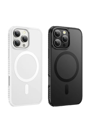 Hoco. iPhone 16 Pro Max ile Uyumlu Armour Antishock Protective Kablosuz Şarj Özellikli Kapak - Beyaz