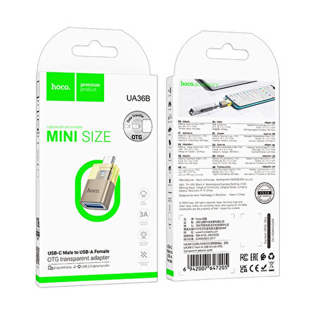 Hoco UA36B Type-C to USB 3.0 Dönüştürücü - Gold