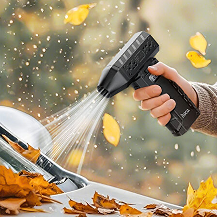 Hoco HX67 Force Dijital Göstergeli 80.000 RPM Hava Kompresörü - Siyah