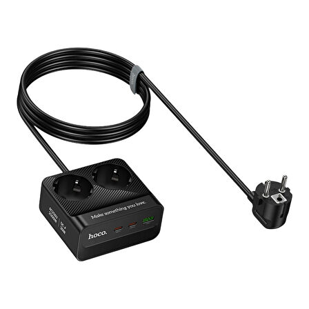 Hoco AC27 Descanso 5in1 2500W Priz 2M - Siyah