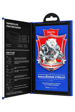 iPhone 15 Pro Max Uyumlu Hoco Bear Shield HD Cam Ekran Koruyucu