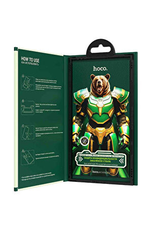 iPhone 16 Pro Uyumlu Hoco Bear Shield Hayalet Cam Ekran Koruyucu