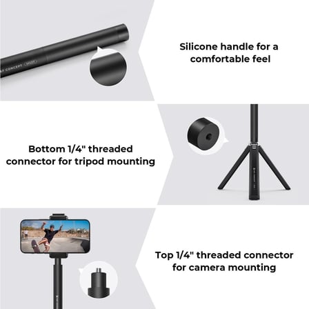K&F Concept Görünmez Selfie Çubuğu (153 Cm) INSTA360 X3/x4/x5 Uyumlu