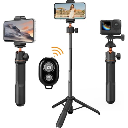 K&F Concept 60CM Selfie Çubuğu & Tripod | Aksiyon Kameralar ve Cep Telefonları ile Uyumlu