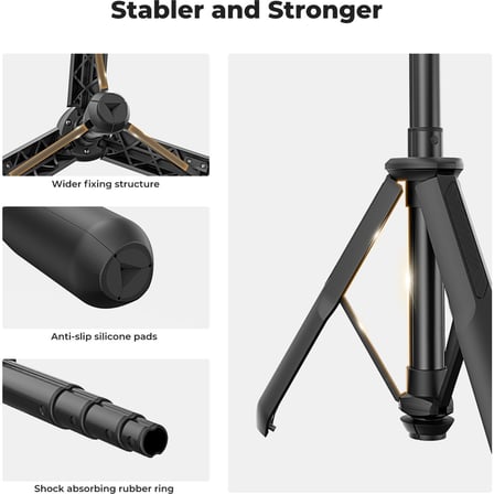 K&F Concept 60CM Selfie Çubuğu & Tripod | Aksiyon Kameralar ve Cep Telefonları ile Uyumlu