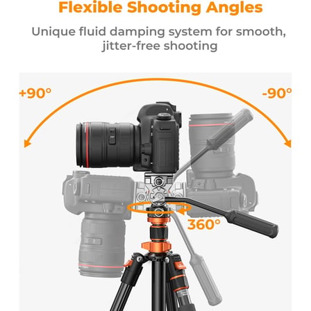 K&F Concept 200CM Alüminyum Tripod (O234A7+FH-03)