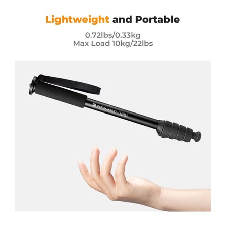 K&F Concept 160CM Kamera Monopodu, 5 Bölmeli Yükseklik Ayarlı Alüminyum Monopod