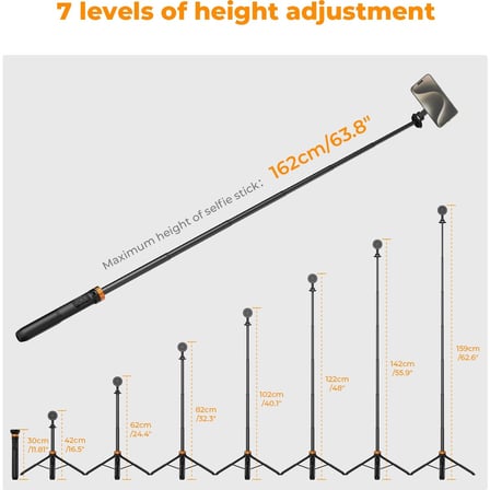 K&F Concept iPhone Uyumlu Magsafe Selfie Çubuğu & Tripod (162CM)