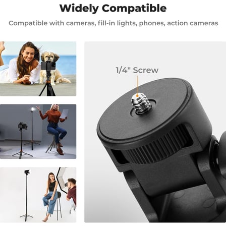 K&F Concept 175CM Bluetooth Selfie Çubuğu & Tripod (1/4'' Evrensel Bağlantı Tipi)