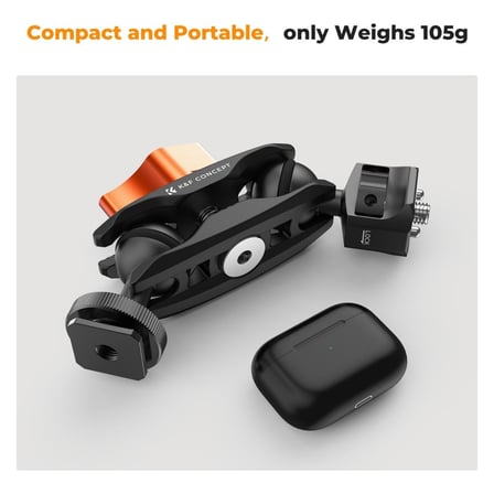 K&F Concept Cold Shoe Double Ball Head, Universal Magic Arm With Cold Shoe