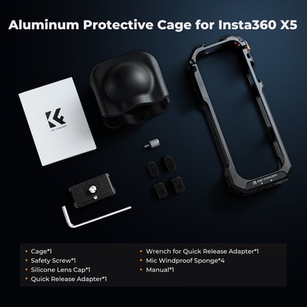 K&F Concept INSTA360 X5 Için Alüminyum Kafes