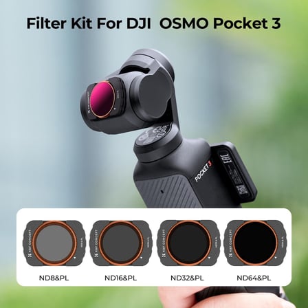 K&F Concept Osmo Pocket 3/4 Uyumlu Nd&pl Filtre Seti (Nd8&pl + ND16&PL + ND32&PL + ND64&PL) | Hibrit Nd&pl Filtre 2'si 1 Arada