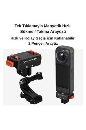 K&F CONCEPT Insta360 X5 Uyumlu Manyetik Katlanabilir Hızlı Çıkarma Adaptör