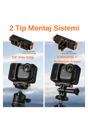 K&F CONCEPT Insta360 GO Ultra Manyetik Katlanabilir Hızlı Çıkarma Adaptör