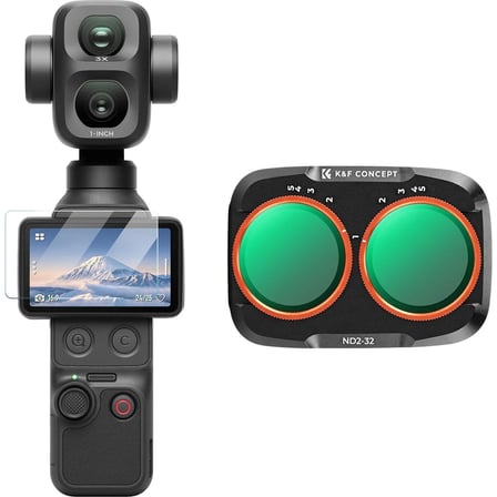 K&F Concept Osmo Pocket 4p Uyumlu Nd2-32 Filtre (Osmo Pocket 4 Pro Değişken Ayarlanabilir 5 Stop Nd2-32 Filtre)
