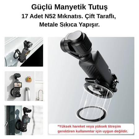 K&F Concept Osmo Pocket 4 ve 3 Için Manyetik Alüminyum Genişleme Çerçevesi (Magsafe Uyumlu)
