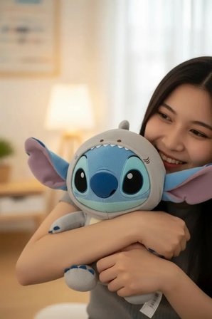 Disney Lilo & Stitch Lisanslı Peluş Oyuncak 25 Cm – Köpekbalığı Kostümlü Tasarım