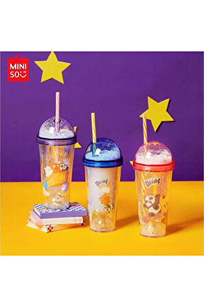 We Baby Bears Lisanslı Figür Detaylı Pipetli Plastik Şişe (350Ml) - Mavi