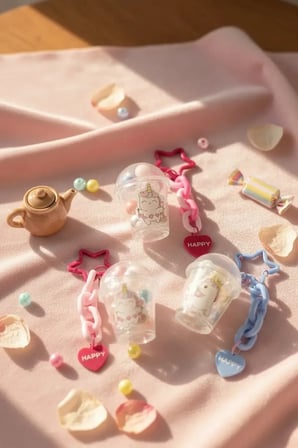 Miniso Lisanslı Bebek Unicorn Serisi Şişe Şekilli Anahtarlık – Renkli Zincirli Çanta Süsü 10 Cm